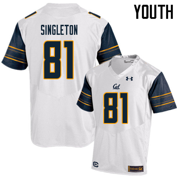 Youth #81 Brandon Singleton Cal Bears UA College Football Jerseys Sale-White - Click Image to Close